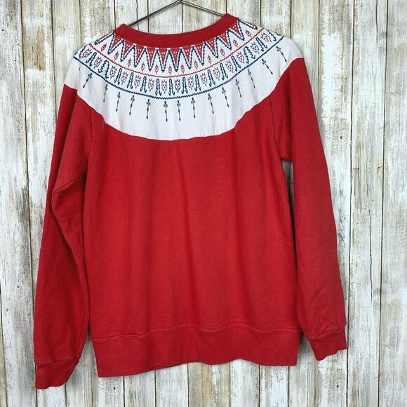 VTG Cheswick Toyo Enterprise Sugarcane Fair Isle Red Sweater Sweatshirt M RARE - Picture 5 of 7